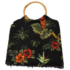 Vintage Artlines Hawaiian Tote Bag Purse